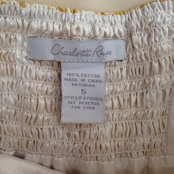 Charlotte Russe Y2K Floral Strapless Mini Dress w/ Satin + Eyelet Detail - S - Picture 6 of 6